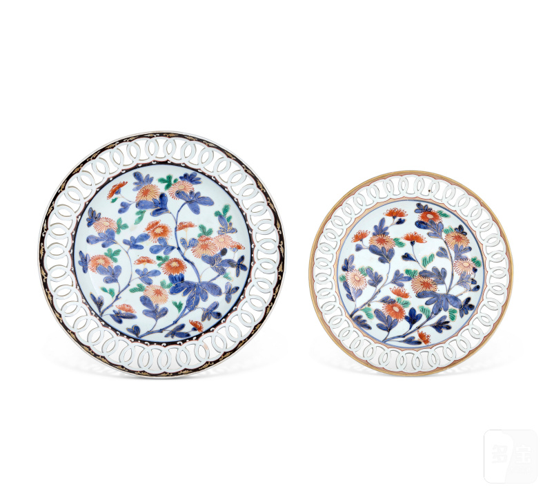 TWO KO-IMARI OPENWORK DISHES  JAPAN, EDO PERIOD, CIRCA 1700